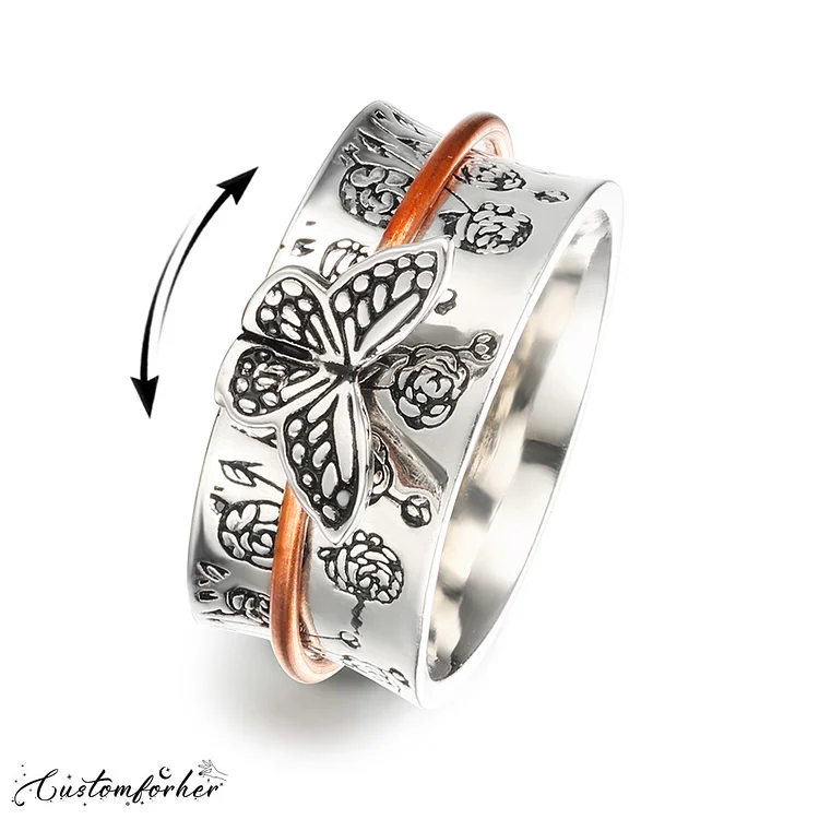 Flower Butterfly Spinner Ring Inspiration Ring