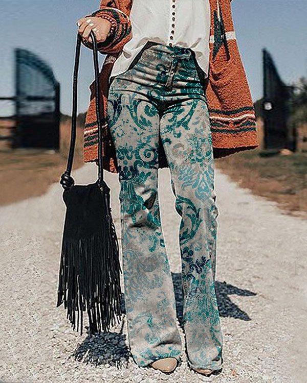 Women's Vintage Check Print Pants