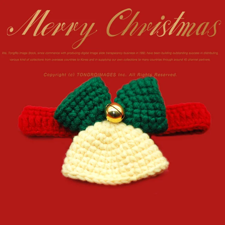 Christmas Bells Hand Knitting Dog Holiday Scarf