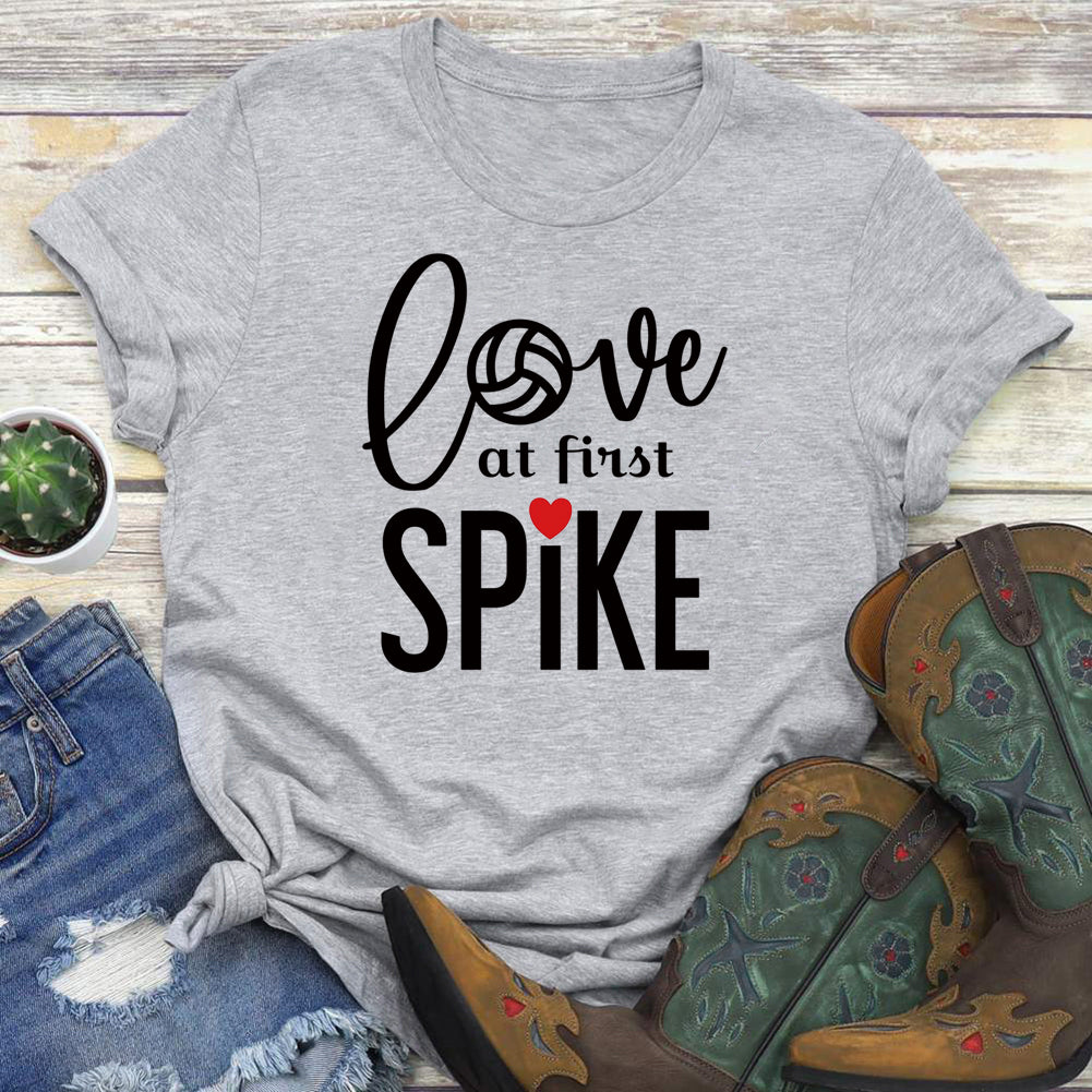 Love at first spike volleyball  T-shirt Tee -04122-Guru-buzz