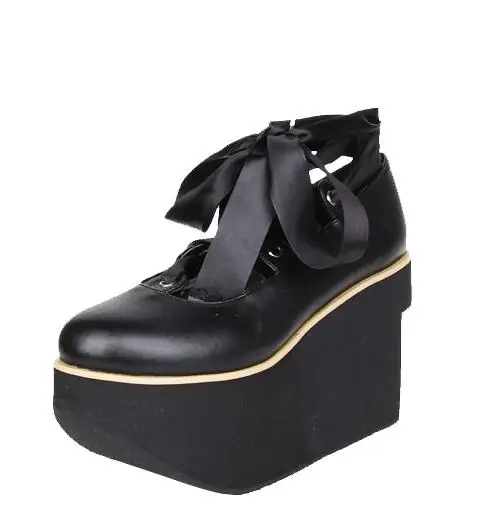 VCshoes Woman Mori Girl Lolita Cosplay Punk Shoes Lady High Heels Pumps Wedges Women Princess Dress Party Platform Shoes Rivets Straps