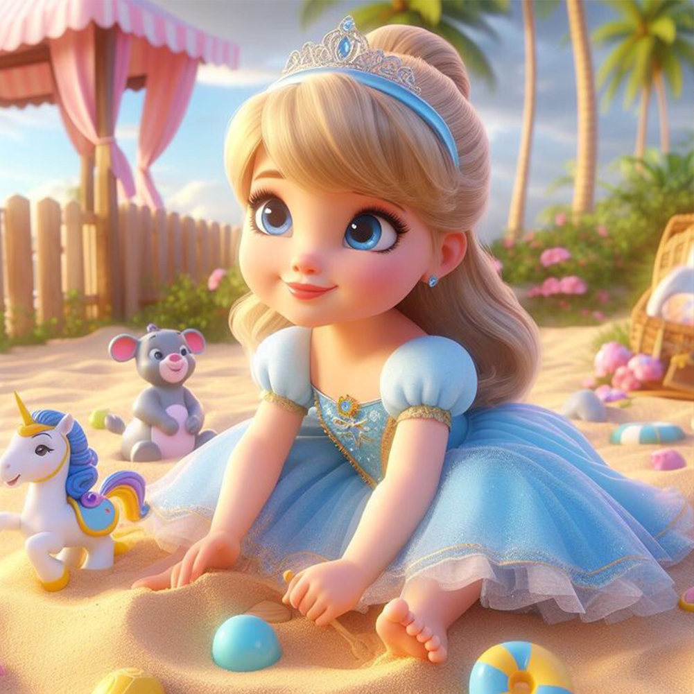 Disney Princess Cinderella 40*40cm(canvas) full round drill diamond painting