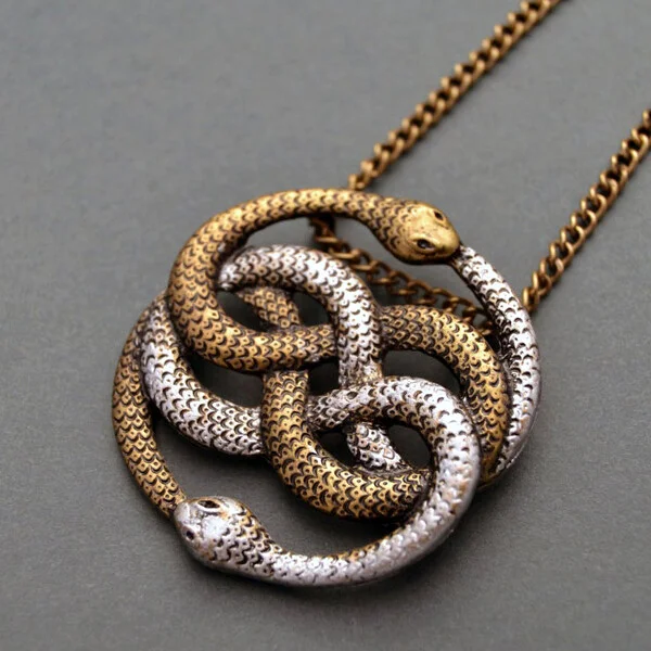Sterling Silver Infinite Snake Knot Necklace