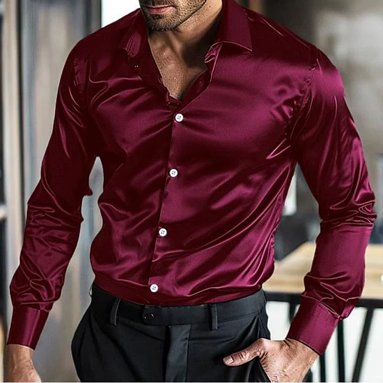 Men's Business Turndown Collar Single-breasted Shirts