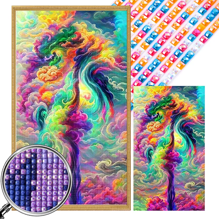 Colored Cloud - Full Square(Partial AB Drill) - Diamond Painting(45*75cm)