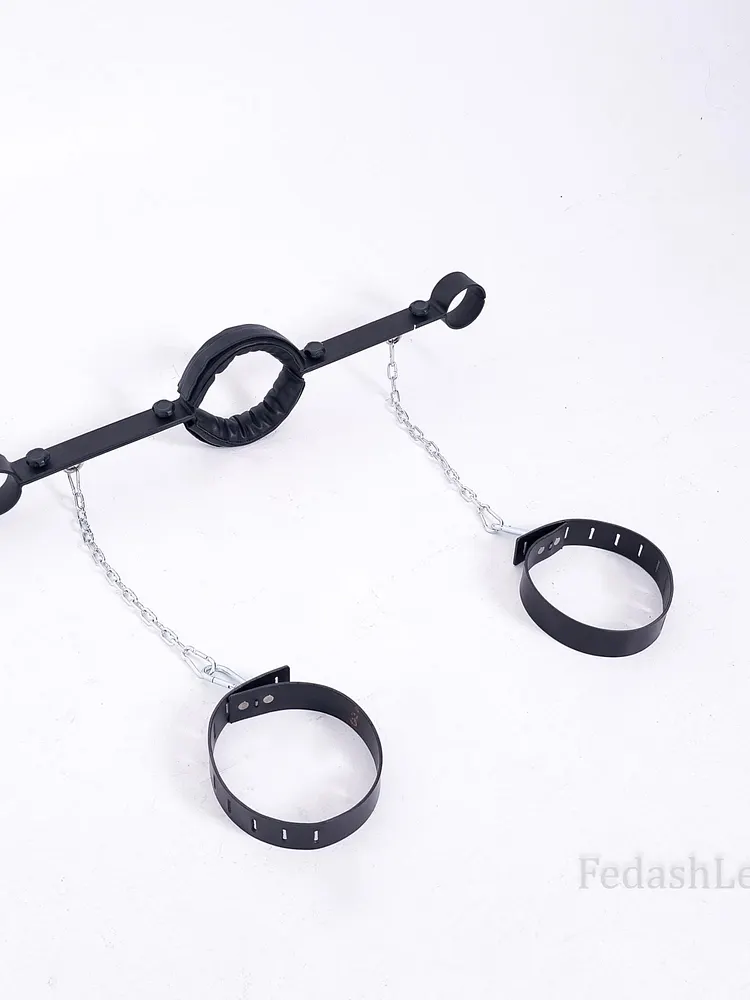 pornhint Pornhint BDSM Yoke Bondage Gear Mature Steel shackles bdsm pillory