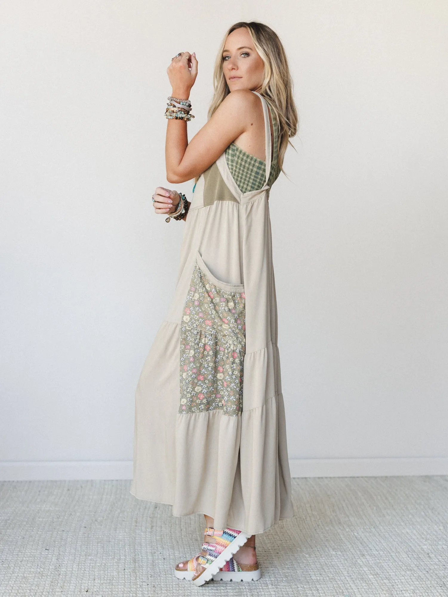 Floral Gazer Maxi Dress - Dusty Sage