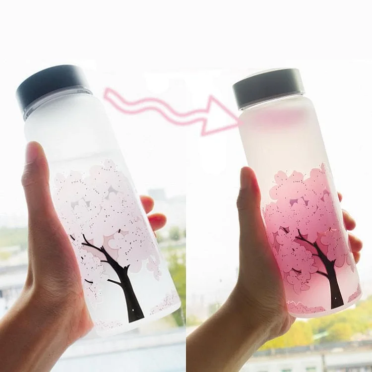 Kawaii Sakura Changing Color Water Bottle SP14469