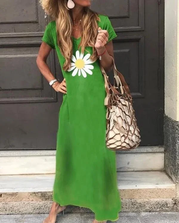 Short Sleeve Casual Cotton Dresses