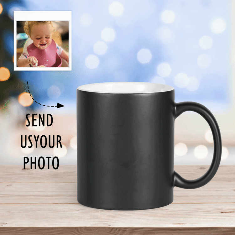 Personalized Photo Color Changing Mug Custom Lettering Picture Mug for Couple