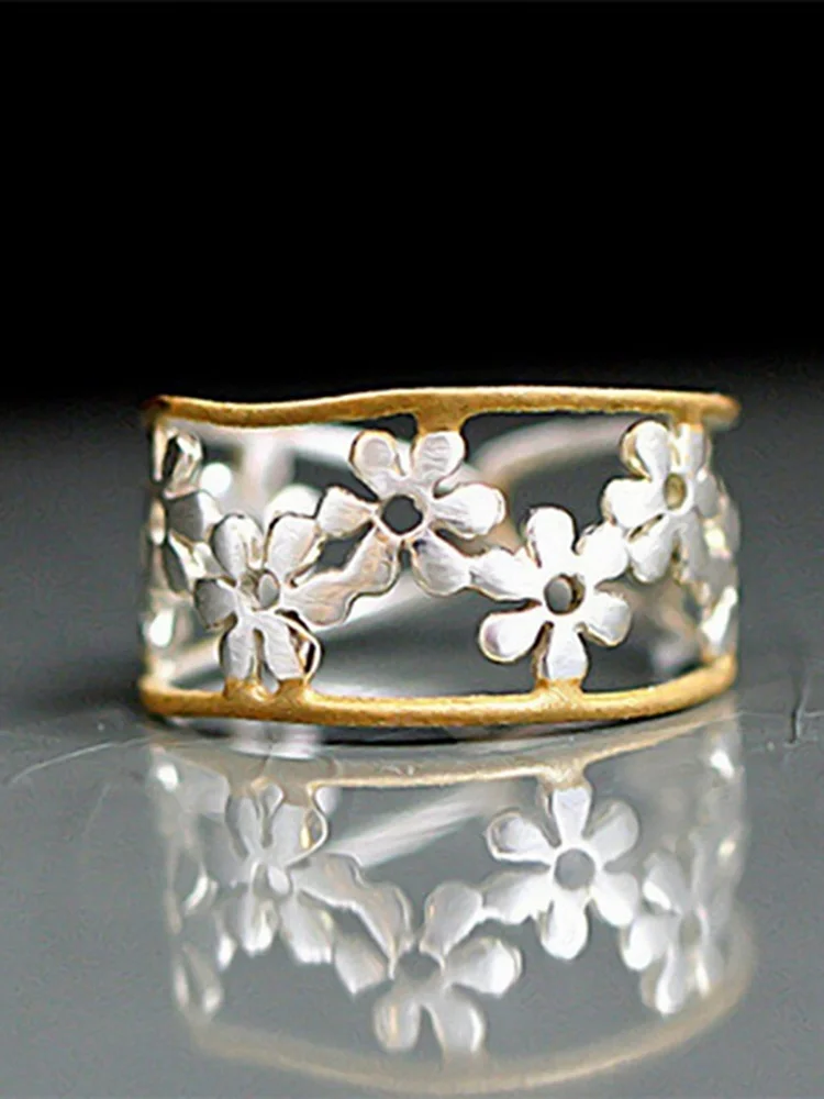 Flower vintage casual open ring