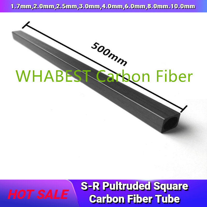 Carbon Fiber Square Tube outer diameter 2mm 2.5mm 3mm 4 5mm 6mm 8mm 10MM X 500MM