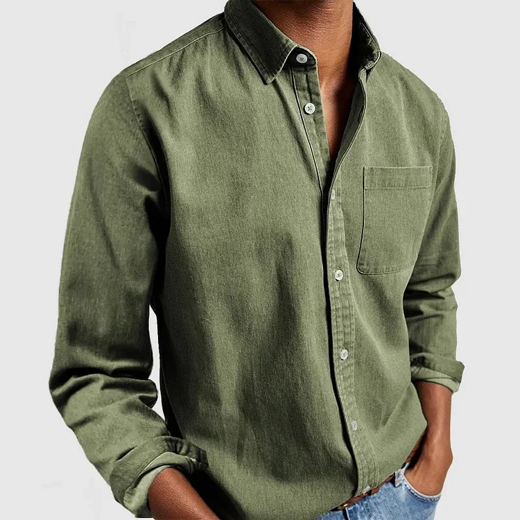 Men's Daily Turndown Collar Long Sleeve Shirts
