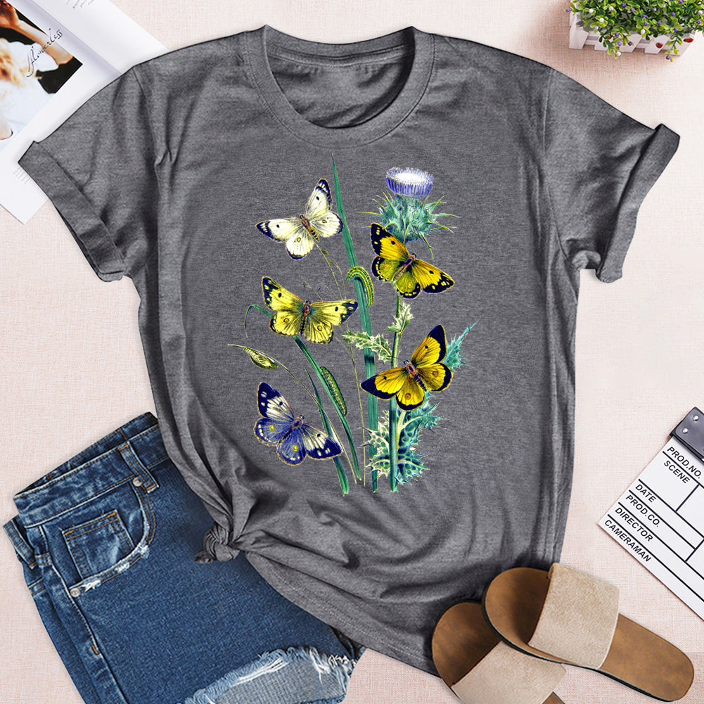 Butterfly flowers T-Shirt-06327-Guru-buzz