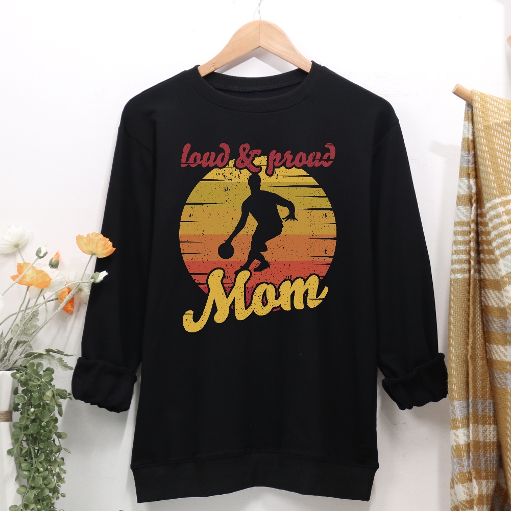 Basketball Mom Retro Loud Proud Women Casual Sweatshirt-Guru-buzz