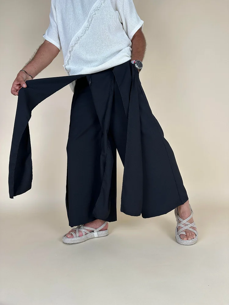 Split Design Wide-Leg Pants