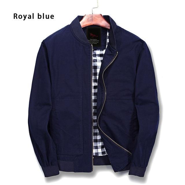 Men Pure Cotton Men's Fashion Slim Pilot Coat Mens Army Green Windbreaker Bomber Jacket