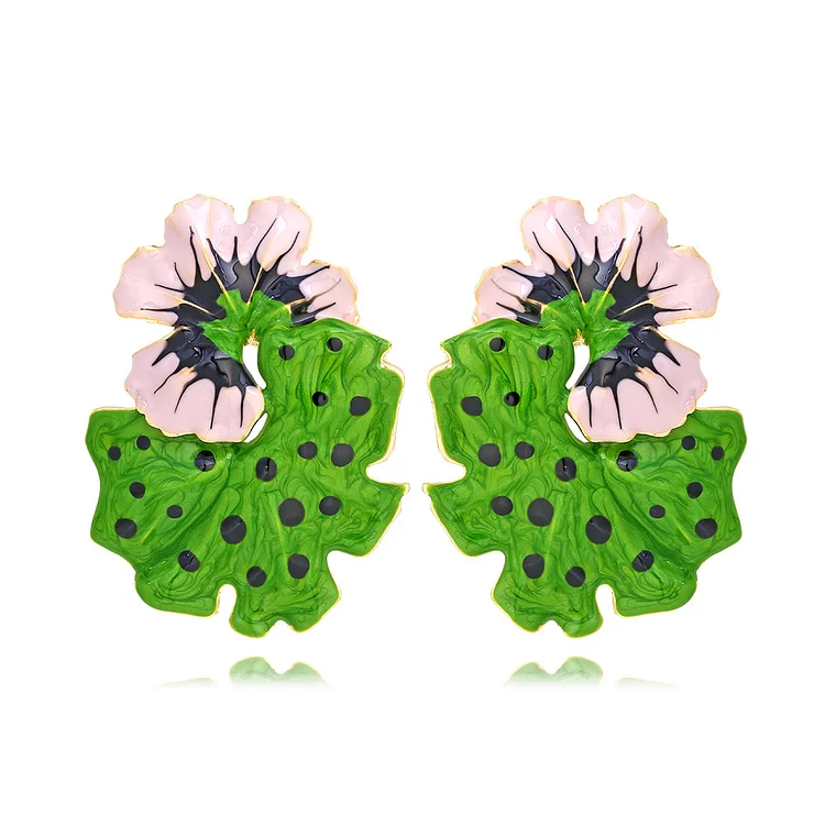 Women's Leaves Polka Dots Floral Decors Earrings