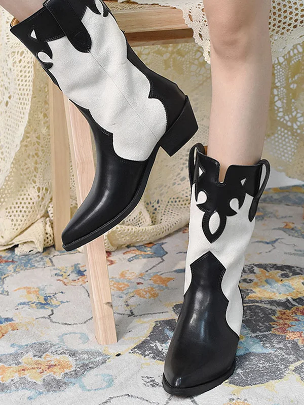 Retro Pointed Toe  Boots