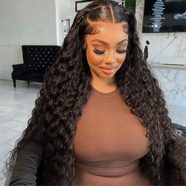 13x6 Lace Front Wig Deep Wave Human Hair Wigs Natural Hairline Curly Lace Frontal Wig