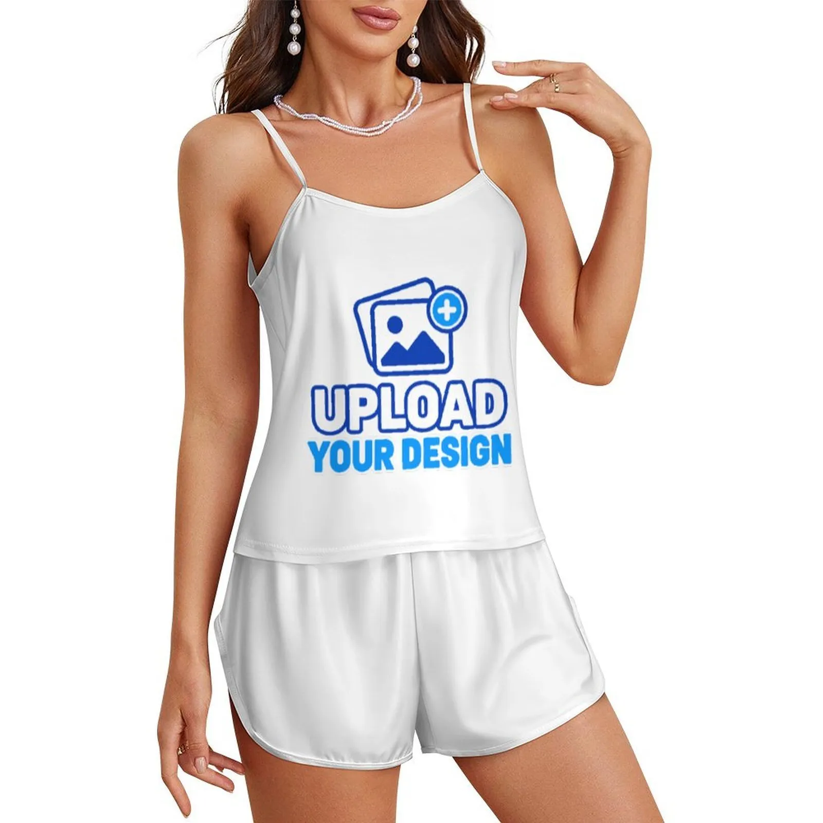 Custom Ice-Silk Camisole And Shorts Pajama Set product image 9