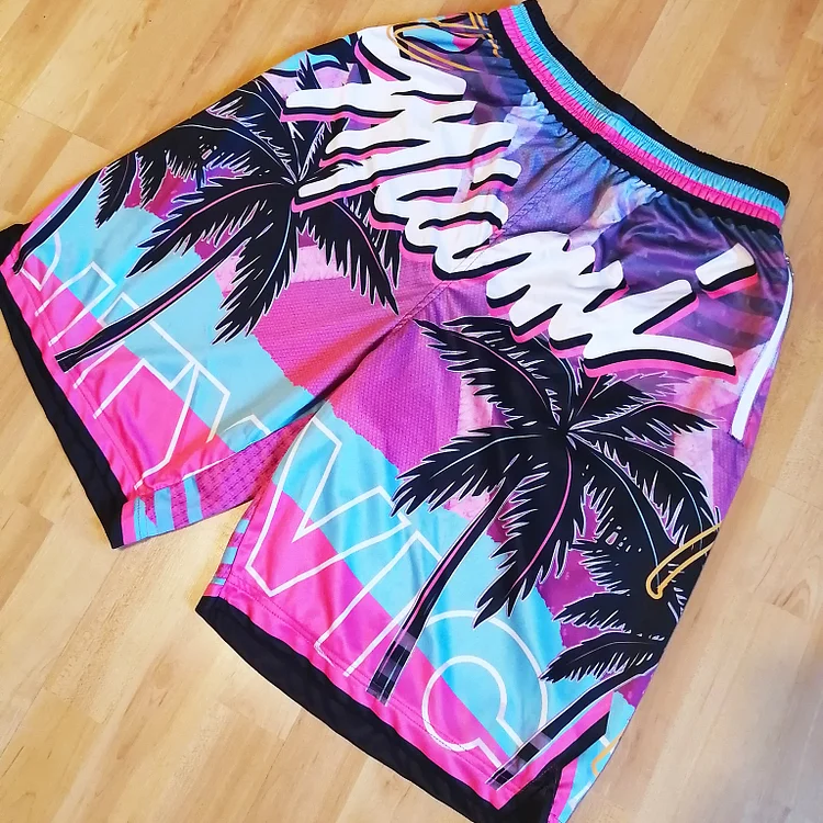 Pink fashion casual printed Basketball Shorts