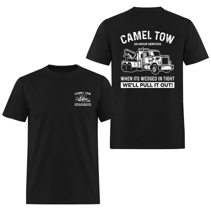 Camel Tow 24 Hour Service Printed Men's T-shirt - Devcarry