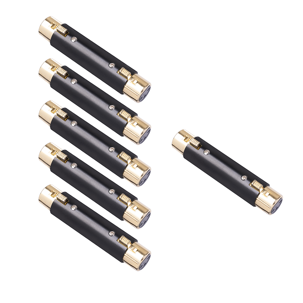 XLR 3 Pin Female to Female Audio Adapter Gold Plated Micophone Connector, 5pcs, 501 Original
XLR 3 Pin Female to Female Audio Adapter Gold Plated Micophone Connector, 5pcs, 501 Original