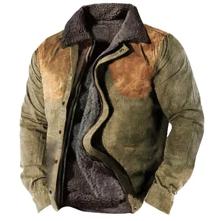 Men's casual thickened loose fashion pocket zipper jacket