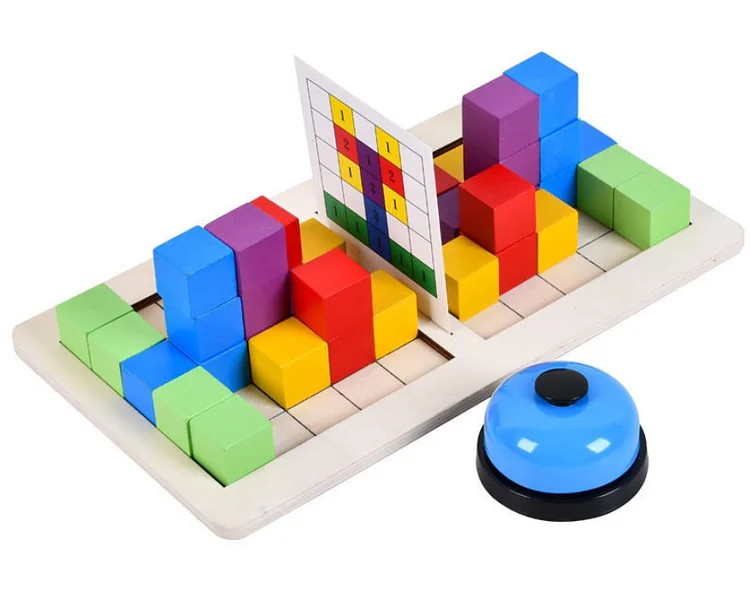 Two-person combat three-dimensional building block children's puzzle table game space