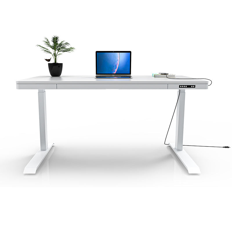 All-in-One Standing Desk Dual-motor Built-in 3 USB 1 Type-C Ports And Under Desk Pull-out Drawer 55