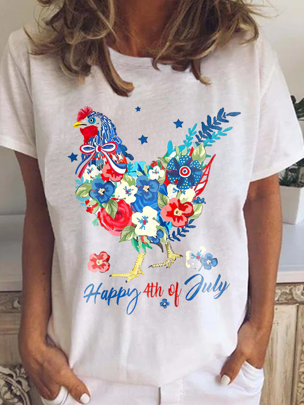 Happy 4th Of July Print Women's T-shirt
