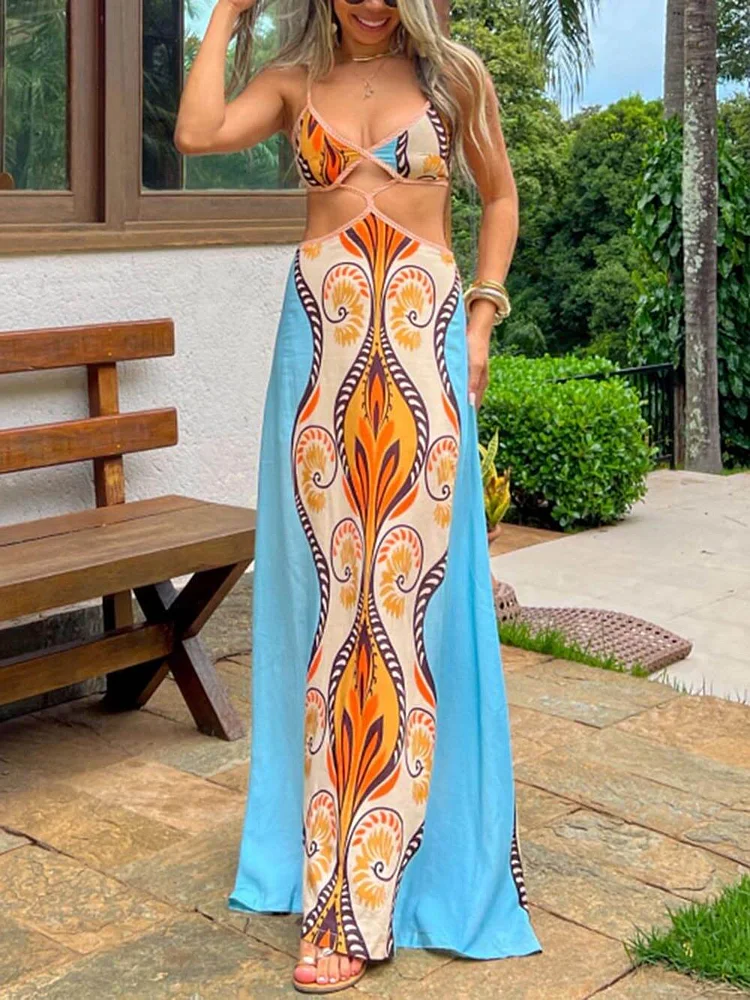 Summer Vacation Exotic Suspender Dress
