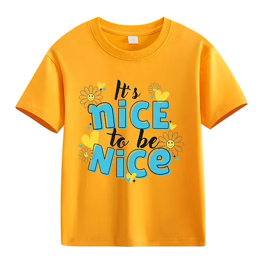 【2Y-13Y】It's Nice To Be Nice Daisy Graphic T-Shirt For Kids