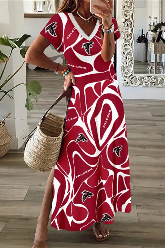 Atlanta Falcons
V-Neck Sexy Side Slit Long Dress
