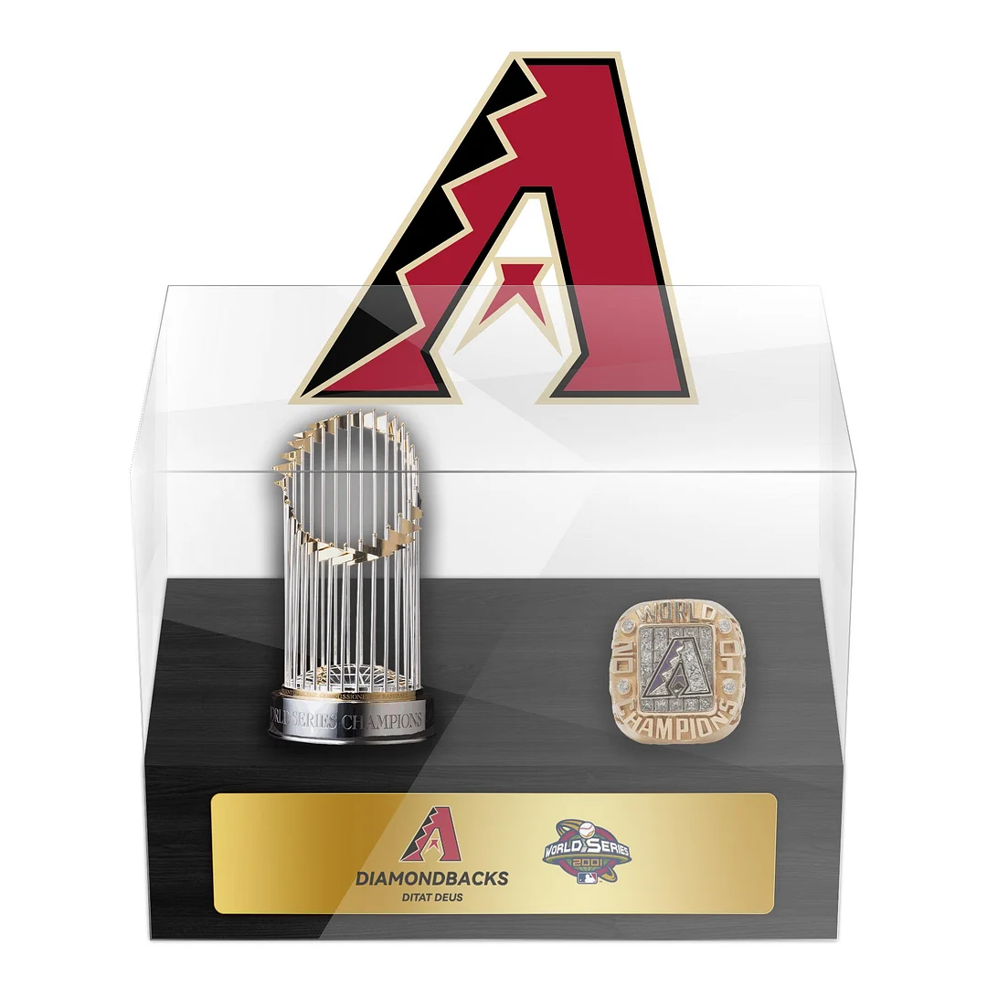 Arizona Diamondbacks MLB World Series Championship Trophy And Ring Display Case