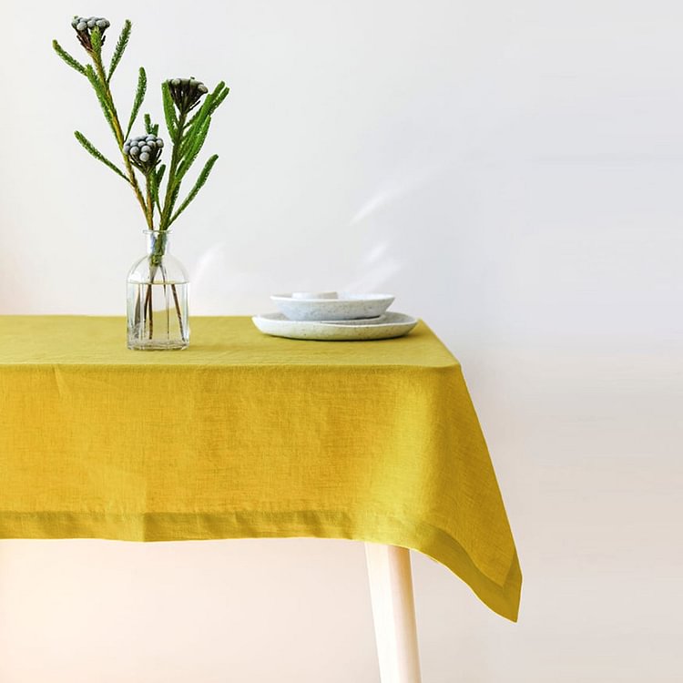 Simple Solid Color Linen Tablecloth-ChouChouHome