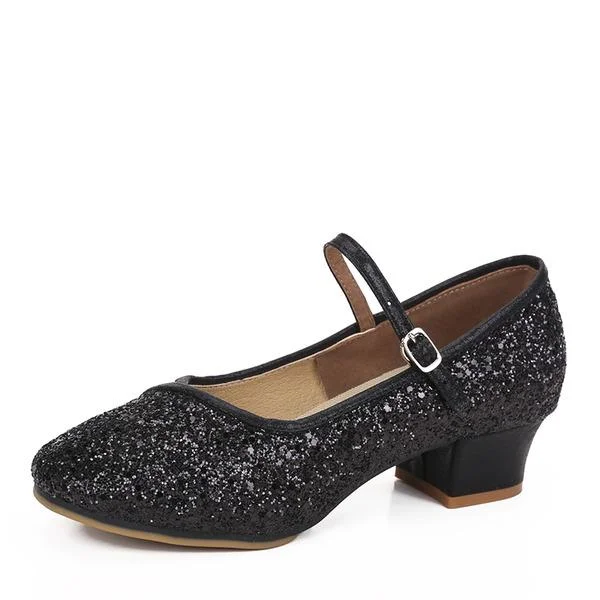 Women's Sparkly Glitter Soft Sole Low Heel Ballroom Dancing Shoes shopify Stunahome.com