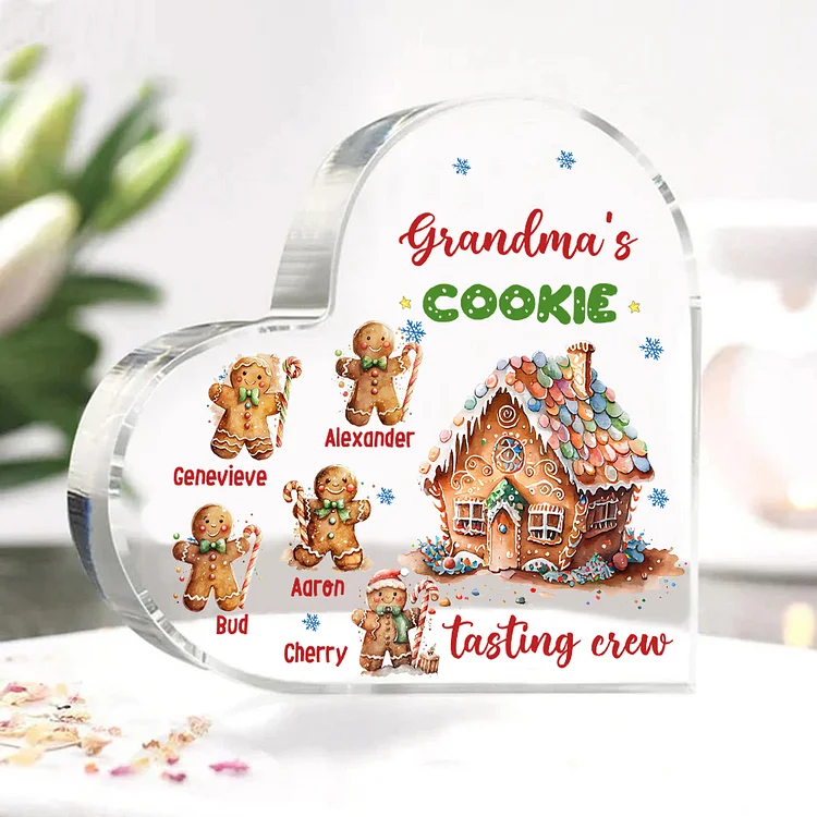 Acrylic Heart Keepsake Customized 6 Names Christmas Decor Personalized Gifts for Grandma Mom