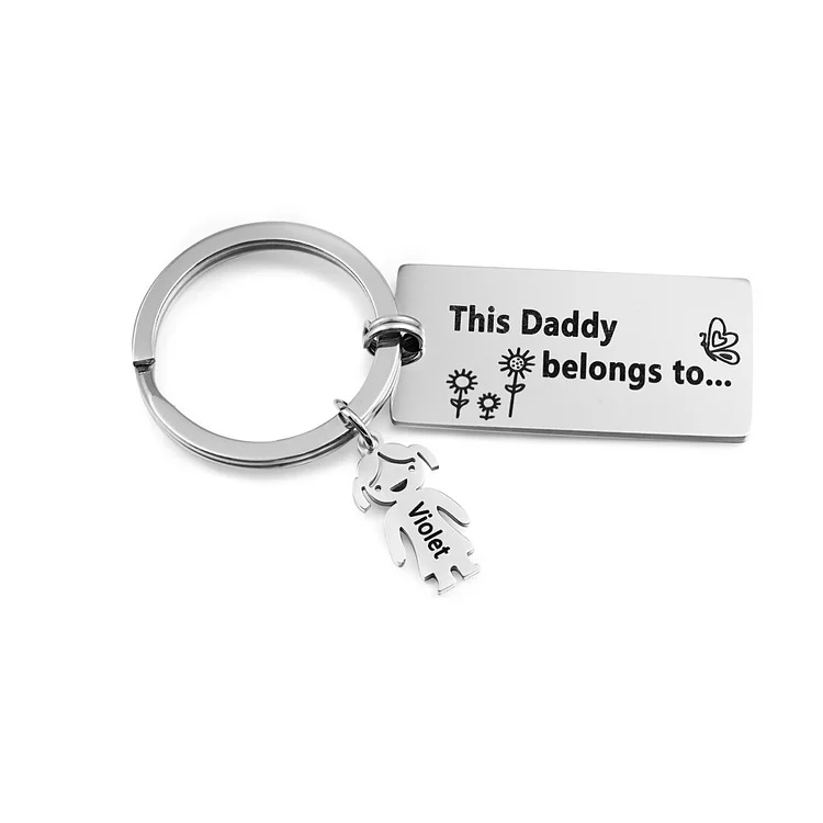 Personalized Keychain for Family Custom 1 Charm for Kid or Pet
