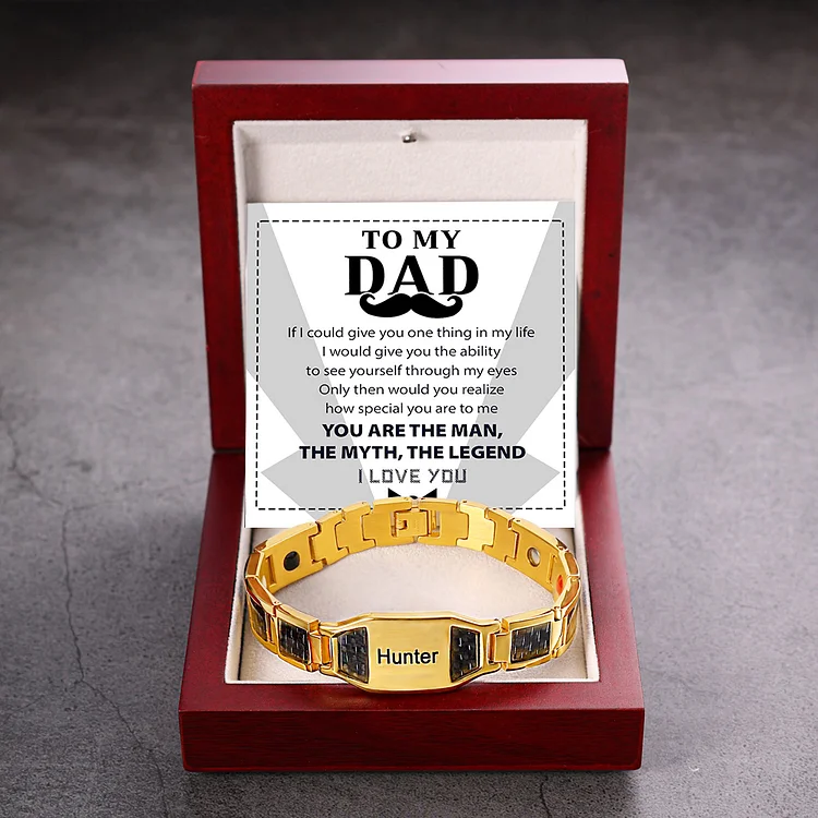 To My Dad Personalized Men Bracelet Custom Name Bracelet for Father