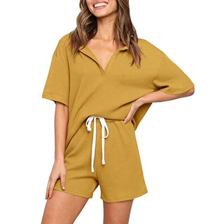 Women's Solid Short Sleeve Outfits