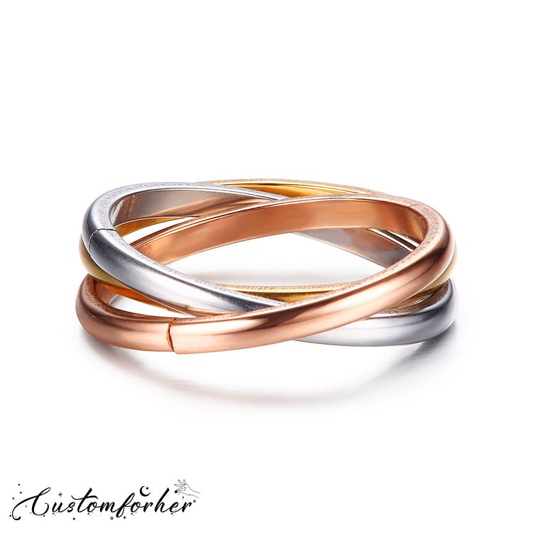 Simple Three Ring Stainless Steel Ring