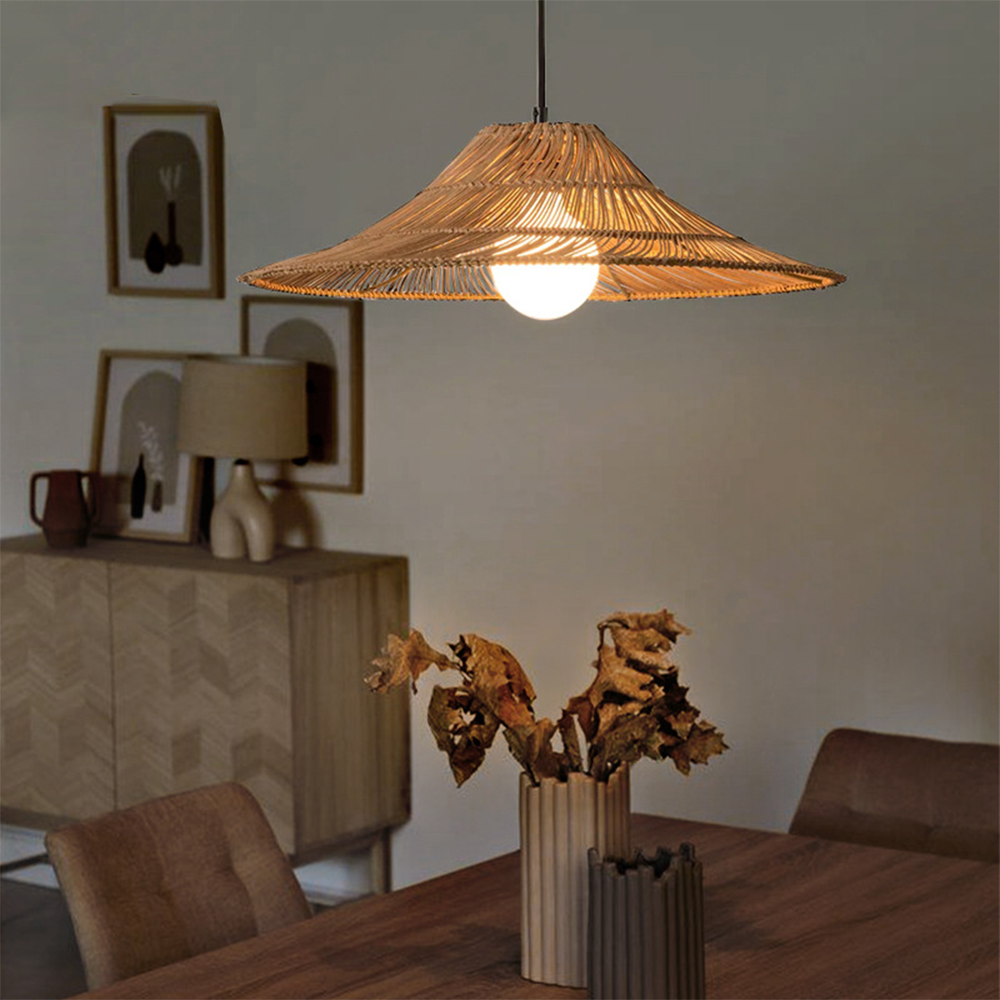 Vintage Rattan Farmhouse Pendant Lights