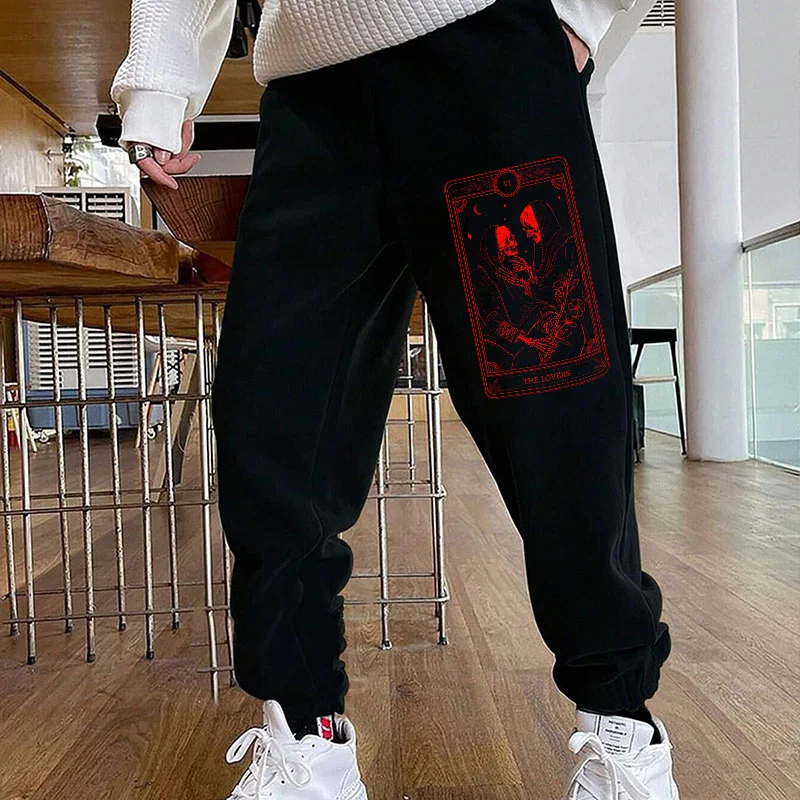 THE LOVERS A Couple in the Tarot Card Men's Print Sweatpants