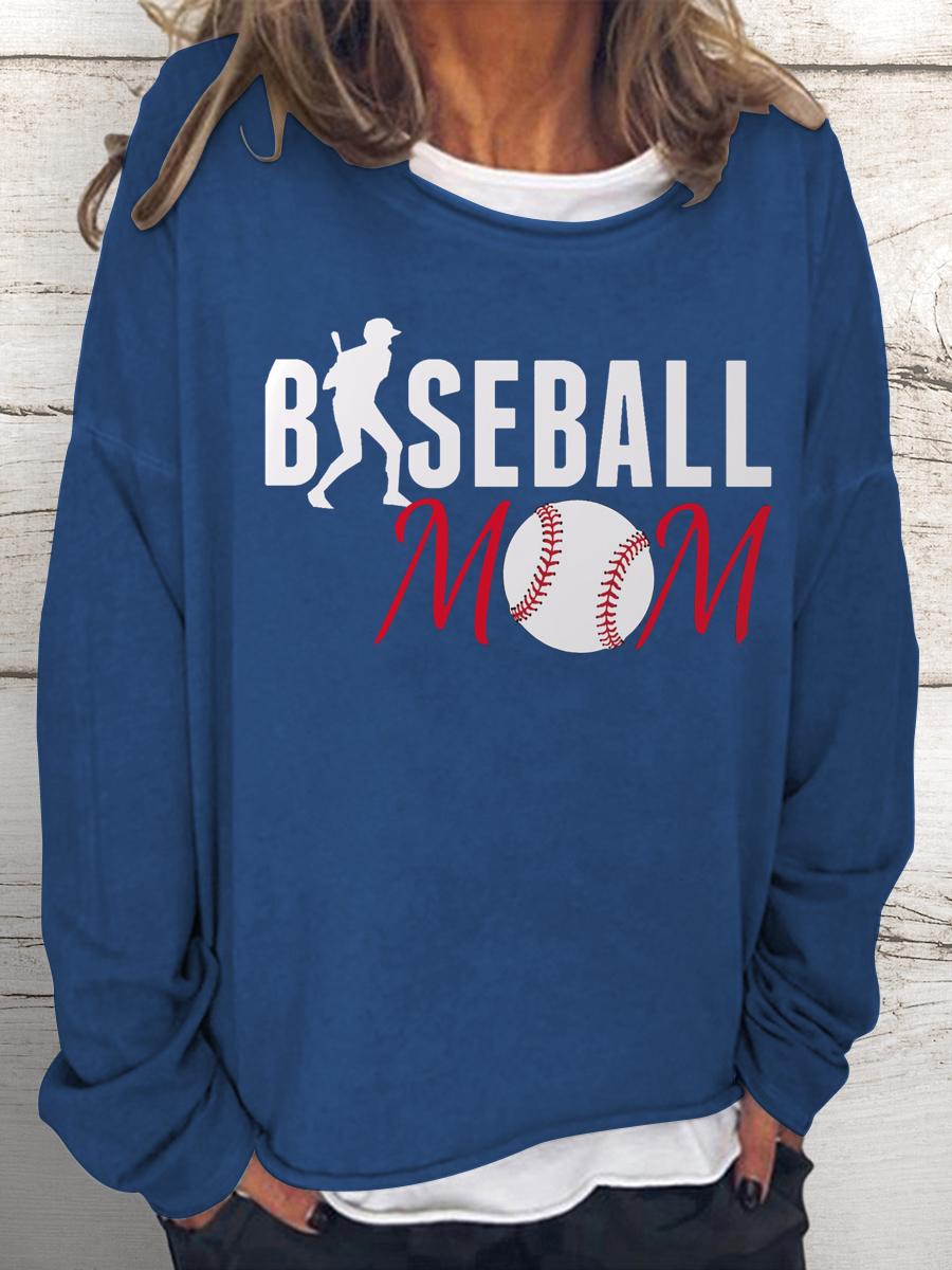baseball mom Women Loose Sweatshirt-Guru-buzz
