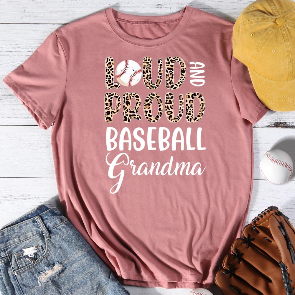 Loud and proud baseball grandma Round Neck T-shirt-0025453-Guru-buzz