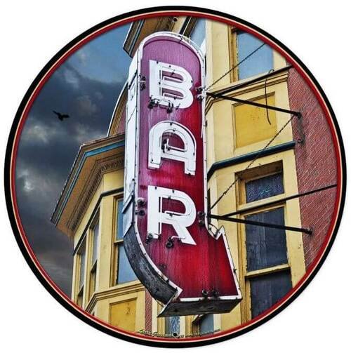 Bar- Round Shape Tin Signs/Wooden Signs - 30*30CM
