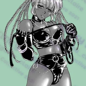 pornhint Pornhint Manga Dominatrix Sticker / Vinyl Waterproof Weatherproof Kinky Bondage BDSM Mistress Domme Dungeon Masochist Sadist Slave Anime Kawaii Sex
