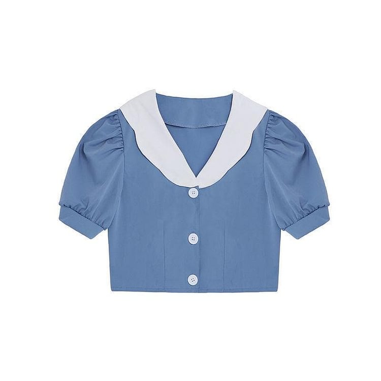 Cartoon Snow White Short-sleeved Top+Fishtail Skirt Two Piece Set SP15160